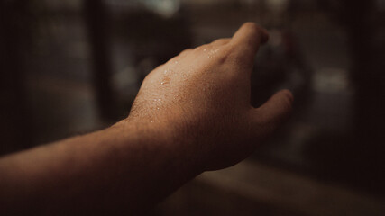 hands in the rain