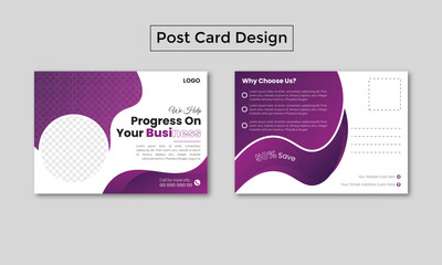 Double sided modern corporate business postcard design or EDDM postcard design template