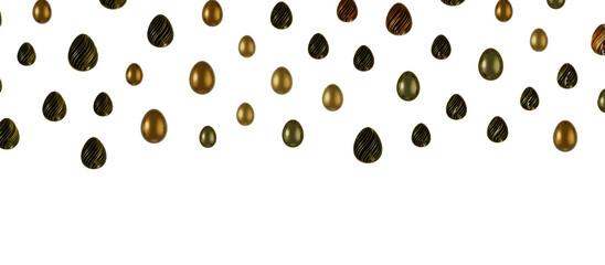 Luxury golden easter eggs isolated