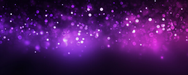 Purple and black colored glowing abstract gradient for banner copy space, digital material texture on black background