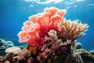 undwater colorful coral. Generative Ai