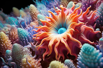 Fototapeta na wymiar undwater colorful coral. Generative Ai