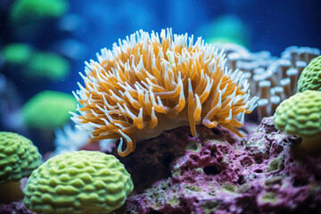 Naklejka na ściany i meble undwater colorful coral. Generative Ai