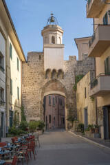 Porta Senese entrance at historical village, Porto Ercole, Argentario, Italy - obrazy, fototapety, plakaty