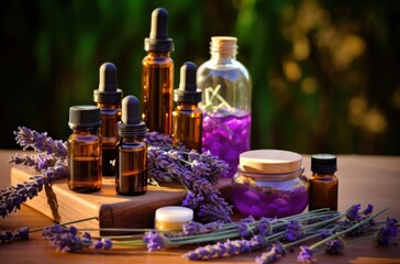 Obraz na płótnie Canvas lavender aromatherapy essentials