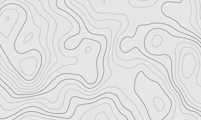 Abstract black and white wavy topography map background. Topography relief and topographic map wave line background.