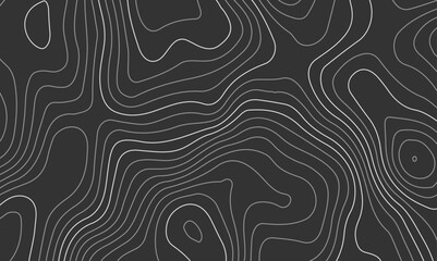 Abstract wavy topographic map. Abstract wavy and curved lines background. Abstract geometric topographic contour map background.