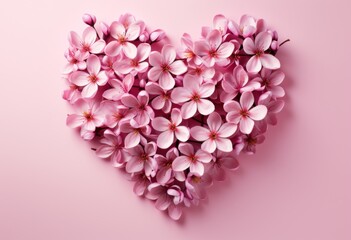 Fototapeta premium pink flower petals in the shape of a heart