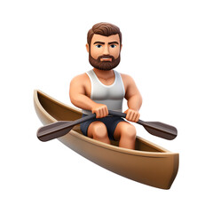 A emoji of a male rower in a sculling boat Generative AI