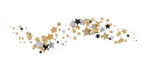 Astral Downpour: 3D Illustration Brings a Shower of Gold Stars