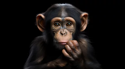 Deurstickers a monkey sitting on white background  © ahmad05