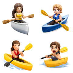 A emoji of a female rower paddling in a regatta Generative AI