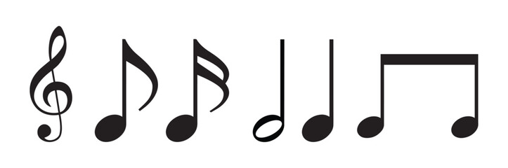 Musical note, sign material set stock illustration