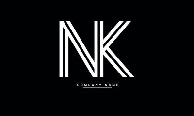 NK, KN, N, K Abstract Letters Logo Monogram