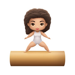 A emoji of a female gymnast on the balance beam Generative AI