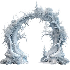 tree with roots, ice sculpture png, arch in the snow