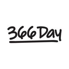 366 day text design vector isolated on white background