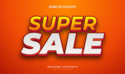 Editable text effect super sale Text style effect. Editable fonts vector files.