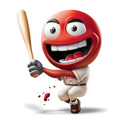 A emoji of a baseball batter hitting a home run Generative AI