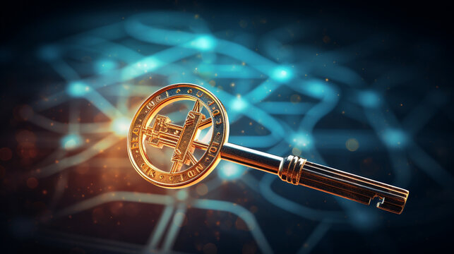 A powerful visual metaphor of a key unlocking the mysteries of a DNA strand, symbolizing breakthroughs in genetic research that contribute to advancements in medicine.