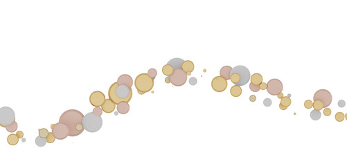 Cascading Celebration: Striking 3D Illustration Showcasing an Abundance of gold Confetti