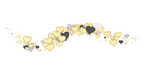 realistic isolated heart confetti on the transparent background for decoration and covering. Concept of Happy Valentine's Day, wedding and anniversary