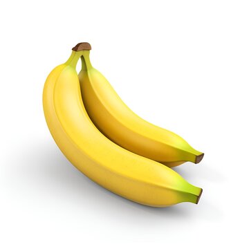 3D Banana Icon on White Background