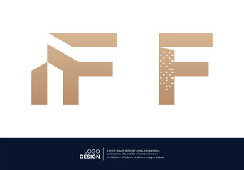 Collection of letter F real estate logo designs. - obrazy, fototapety, plakaty