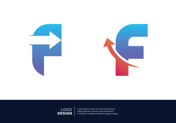 Modern letter F marketing business logo design.