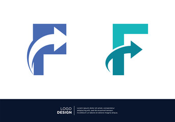 Simple letter F logo design for finance, investment, marketing.