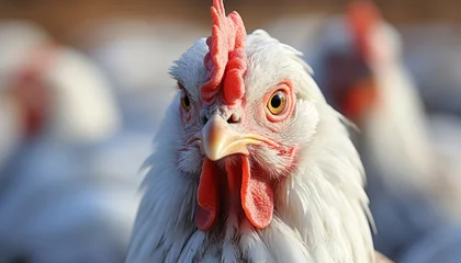 Gordijnen Stunning ecological and factory chicken contrast in breathtaking 16k resolution image © Ilja