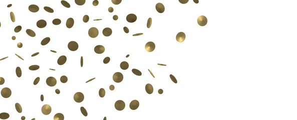Radiant Revelry: Enthralling 3D Illustration of Shining Gold Confetti