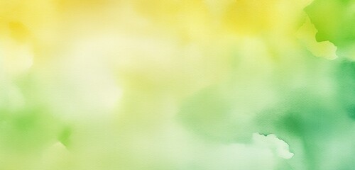 Abstract watercolor background with a light tone. Yellow, green, and white gradient drawing done by hand.
