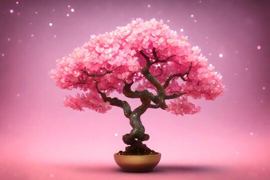 Bola pink jad tree with glittery 