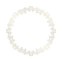 桜をモチーフにした春の飾り枠。高級感あるゴールドのフレームデザイン。字無