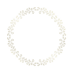 桜をモチーフにした春の飾り枠。高級感あるゴールドのフレームデザイン。字無