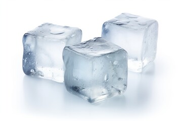 Ice cubes on white background