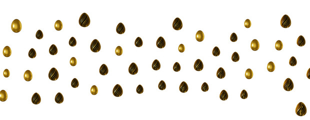 Set of different 3D realistic, shiny, golden,