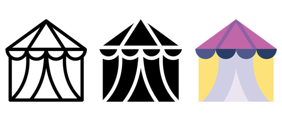 Circus tent icon