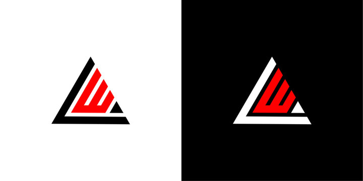 vector logo lw abstract combination of triangles