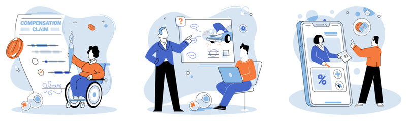 Accident insurance vector illustration. A life insurance agreement is pact reassurance, offering solace in face lifes uncertainties In world finance, insurance is silent architect, building fortresses