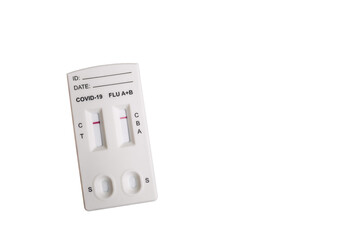 Negative Antigen Rapid Test for Coronavirus. On white background. Copy space.