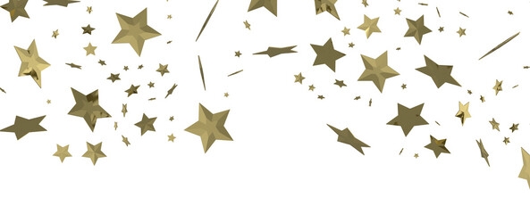 Starstruck Spectacle: 3D Illustration Transports You to a Gold Stars Shower