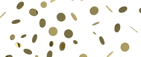 Radiant Revelry: Enthralling 3D Illustration of Shining Gold Confetti