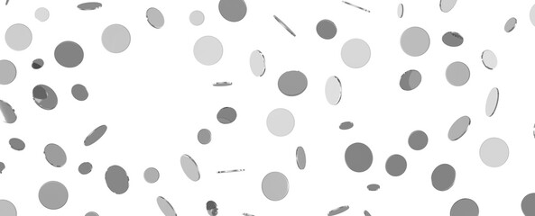 Glittering silver  confetti png. Glittering silver  confetti falls from above on transparent background. Celebrate festivals.