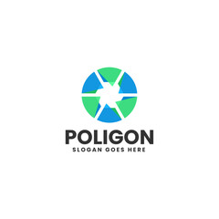 Fototapeta premium Vector Logo Illustration hexagon Gradient Colorful Style