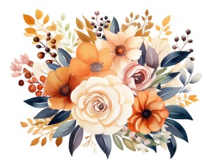 watercolor flowers bouquet image
