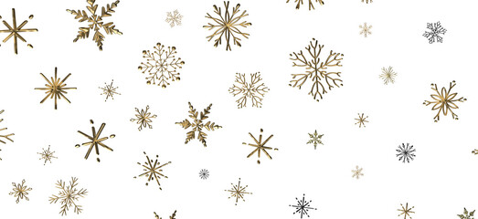 Snowflake Cascade: Mesmerizing 3D Illustration Depicting Descending Christmas Snowflakes