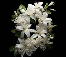 white flowers inside of an eight shape