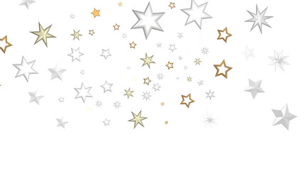 Shimmering Starry Christmas: Spectacular 3D Illustration Showcasing Falling Holiday Stars